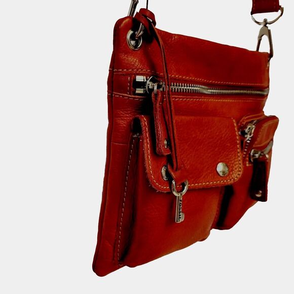 Fossil Leather Burnt Red Crossbody/Shoulder Women Bag - Picture 6 of 11